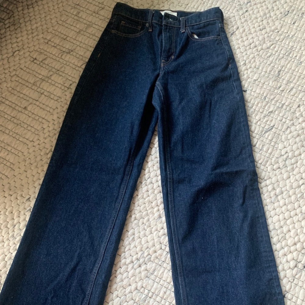 Banana Republic The Icon Classic Wide Leg Jean in Rinse Dark Wash Size 25